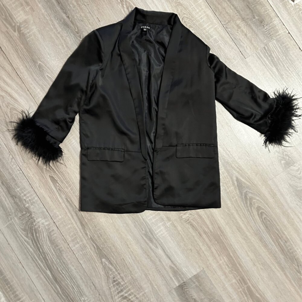 Black Satin Blazer